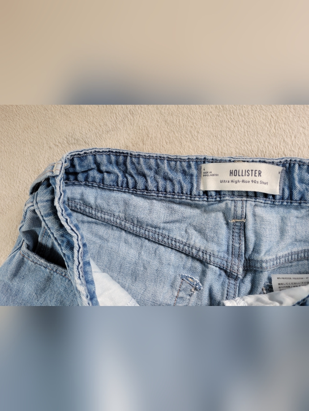 American Eagle Outfitters High Waist Denim Blue & Pink Cargo Shorts - Picture 14 of 16